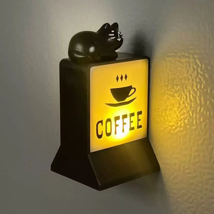 Retro Coffee Corner Creative Atmosphere Light Sign Fridge Magnet Magnetic Home Miniature Pegboard Coffee Shop Glowing Decoration