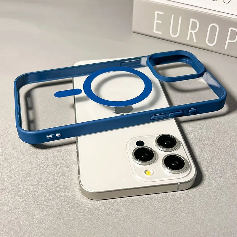 Luxury Candy Wireless Charging Phone Case For iPhone 17 16 15 14 13 12 11 Pro Max 16 Plus 16e Magnetic Bumper Cover for Magsafe