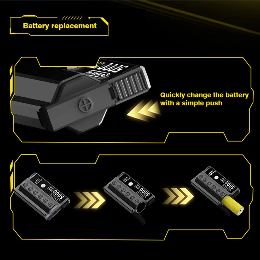 Byscoon Portable Power Bank 22.5W Fast Charging Removable Replaceable 21700 Battery (Not Included) for iPhone 16 15 Samsung