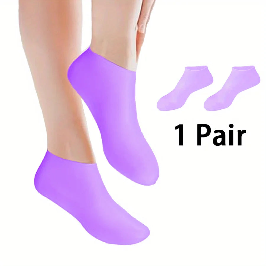 Moisturizing Foot Socks,Silicone Socks for Dry Cracked Feet Women's Foot Socks for Moisturizing,Featuring Massage