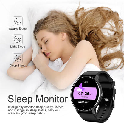 LIGE Smart Watch Women Men Full Touch Screen Bluetooth Call Smartwatch Waterproof Sports Fitness Tracker Watches for Android iOS
