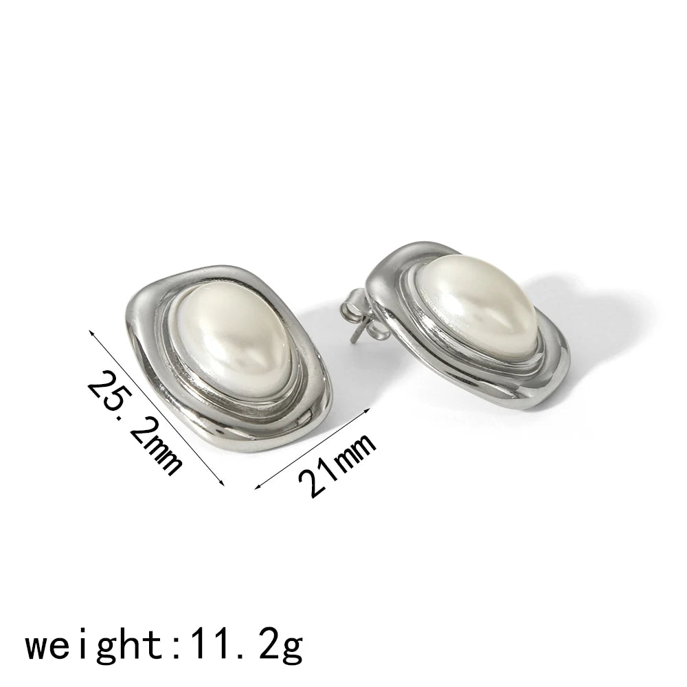 Tiger-Eye Natural Stone Earrings – 18K Gold Plated Stainless Steel, Waterproof