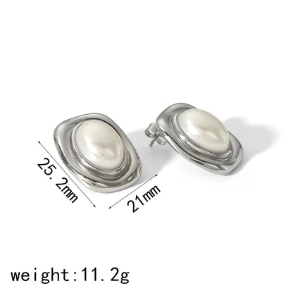 Tiger-Eye Natural Stone Earrings – 18K Gold Plated Stainless Steel, Waterproof