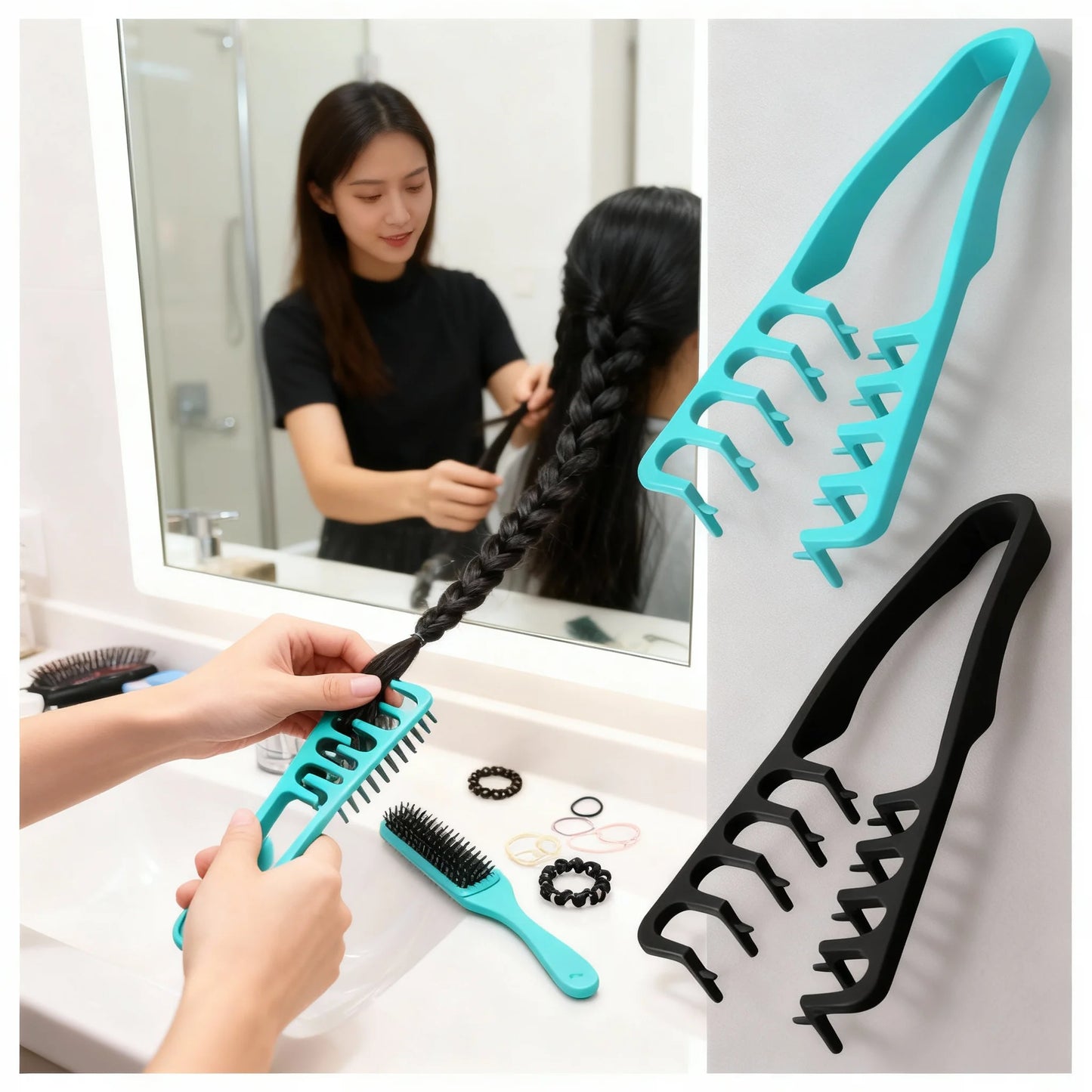 1/2/5PCS Wide-Tooth Hair Styling Comb Volumizing Fluffy Textured Styling Comb Korea Style Hair Root Top Fluffy Hairdressing Tool