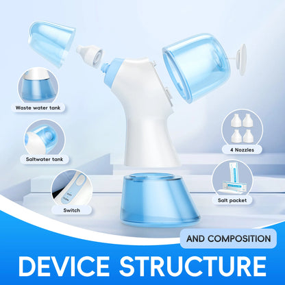 Nasal Irrigation System Sinus Rinse Machine with Water Tank & Waste Collection Tank - Nose Cleaner for Sinus,Allergy Relief