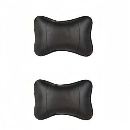 Car Neck Pillow PU Leather Ergonomic Headrest Support Cushion Filled Fiber Comfort Relief Universal Fit Cervical Anti Slip