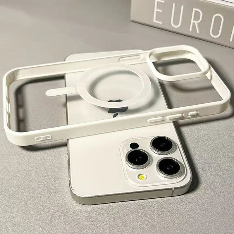 Luxury Candy Wireless Charging Phone Case For iPhone 17 16 15 14 13 12 11 Pro Max 16 Plus 16e Magnetic Bumper Cover for Magsafe