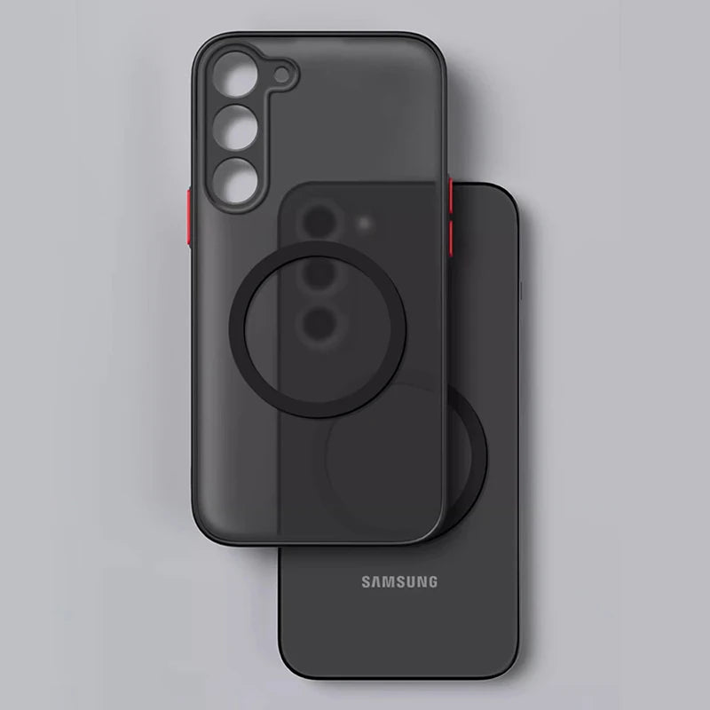 S26 S25 Ultra Plus Case Armor Matte Magnetic For Samsung Galaxy S26 S25 S24 S23 Ultra Plus Cases Frosted Wireless Charge Cover