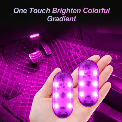 1 pc Multi Color Car Light Wireless LED Touch Light Roof Light Sensor Read Lamp Mini USB Charging Light Car Interior Accsesories