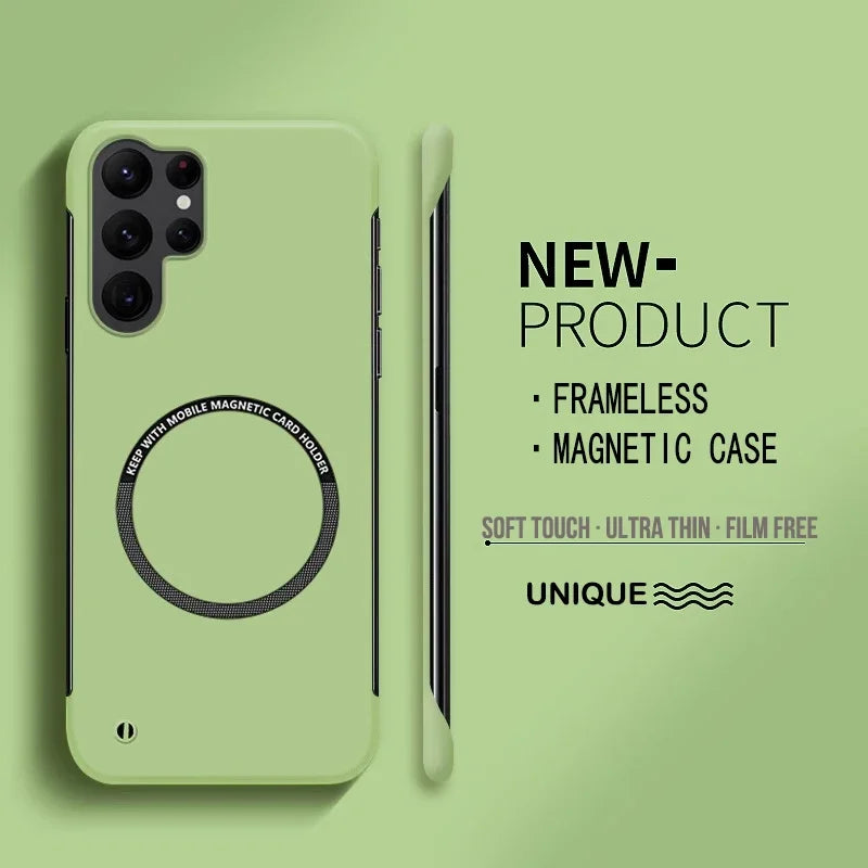 Ultra Thin Hard PC Magnetic Frameless Phone Case For Samsung Galaxy S25 S24 S23 S22 S21 S20 FE Plus Ultra PC Matte Protect Cover