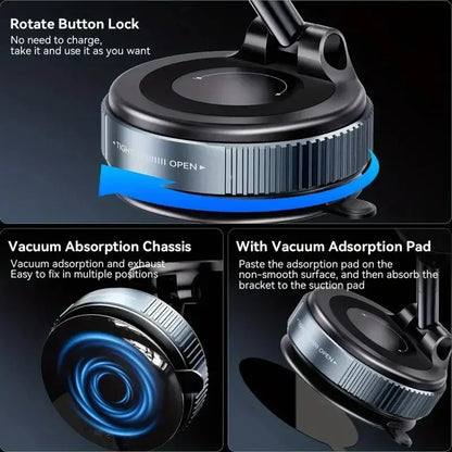 360° Magnetic Car Phone Holder with Vacuum Suction Cup