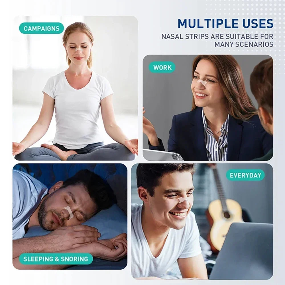 Anti-Snoring Nose Strips for Better Breathing Sleep Nasal Strips Exercise Air Inhalation Nasal Pads Improve Quality of Sleep