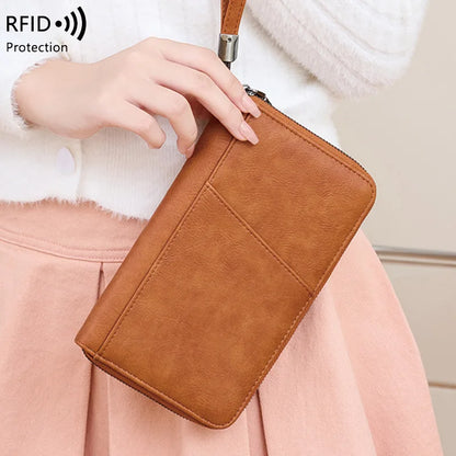 Anti theft RFID shielded passport clip travel wallet waterproof PU ticket storage bag multifunctional passport wallet
