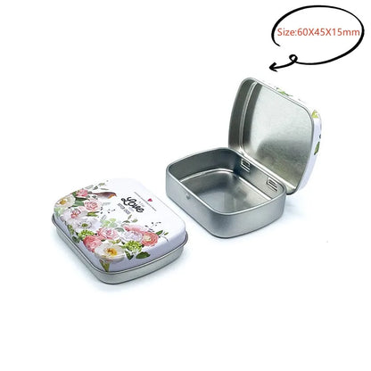 New Square Tin Storage Box – Silver Metal Box for Jewelry, Coins, Keys & Candy