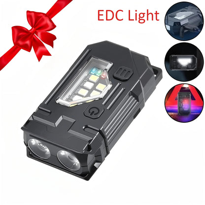 MINI USB Rechargeable LED Flashlight Portable Tail Magnet Work Light Super Bright Camping Lantern Side COB Emergency Torch Light
