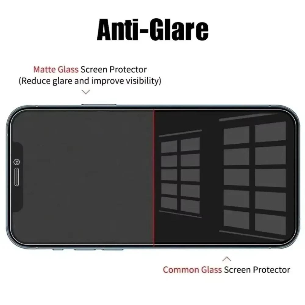 NNBILI 1-2Pcs Matte Tempered Glass For iPhone 16 15 14 12 11 13 Pro Max 16E Anti Fall And Anti Scratch Frosted Screen Protectors