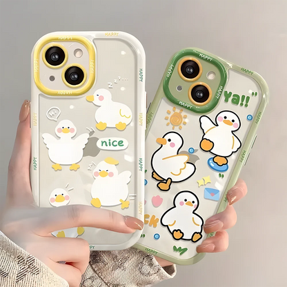 Cut Cat Aninal Phone Case For iPhone 15 Funda iPhone 16 17 Pro Max 11 13 14 12 7 8 Plus SE 2020 Air 17promax Silicone Soft Cover