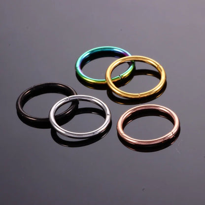 1PC Hinged Segment Nose Hoop – Surgical Steel Septum Clicker, Daith Earring, Piercing Jewelry