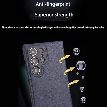 Luxury Vintage PU Leather Case for Samsung S26 Ultra S25 S24 Plus S23 S22 S26Ultra Slim Camera Shockproof Soft Bumper Back Cover