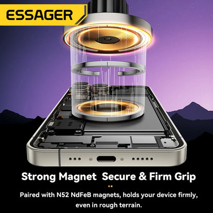 Essager 15W Magnetic Car Phone Holder Wireless Charger Stand For iPhone 16 15 14 13 Pro Max Charging for Magsafe Car Charger RGB