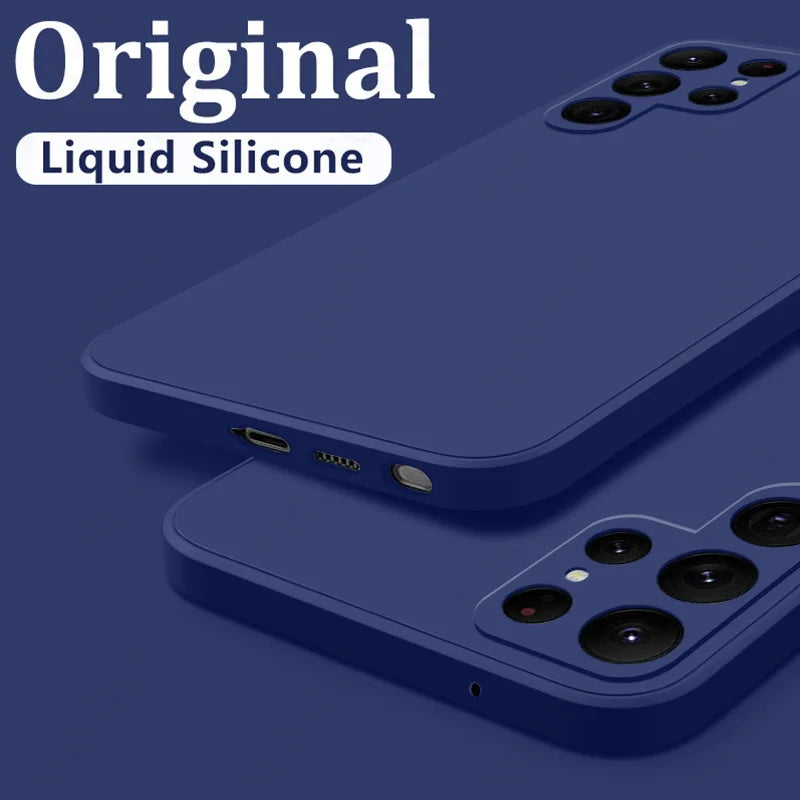 Case For Samsung Galaxy S26 S24 S23 S22 S25 Ultra S24 FE A57 A56 A55 A16 A17 5G S25 Edge Shockproof Liquid Silicone Phone Cover