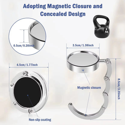 Stylish Round Bag Hook Foldable Purse Hanger for Tables Handbags Wallets Durable Portable Design Keeps Bags Clean Organized