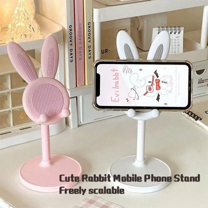 Adjustable Foldable Rabbit Shaped Phone Holder For Bathtub Phone Holder for Desk Lovely Rabbit Ear Cell Phone Stand For iPhone Samsung Universal Adjustable Phone Stand