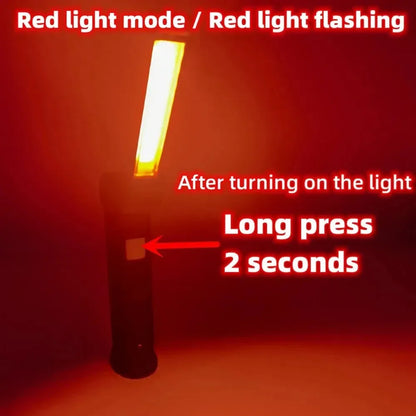 COB LED Work Light USB Rechargeable Magnetic Flashlight Super Bright Folding Lantern for Camping Emergency Car Repair with Hook