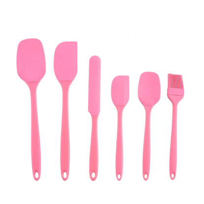 Silicone Kitchenware 6-Piece Set, Cream Scraper, Spatula, Oil Brush, Size Scraper Set Baking Tool, Non-Integrated Hand