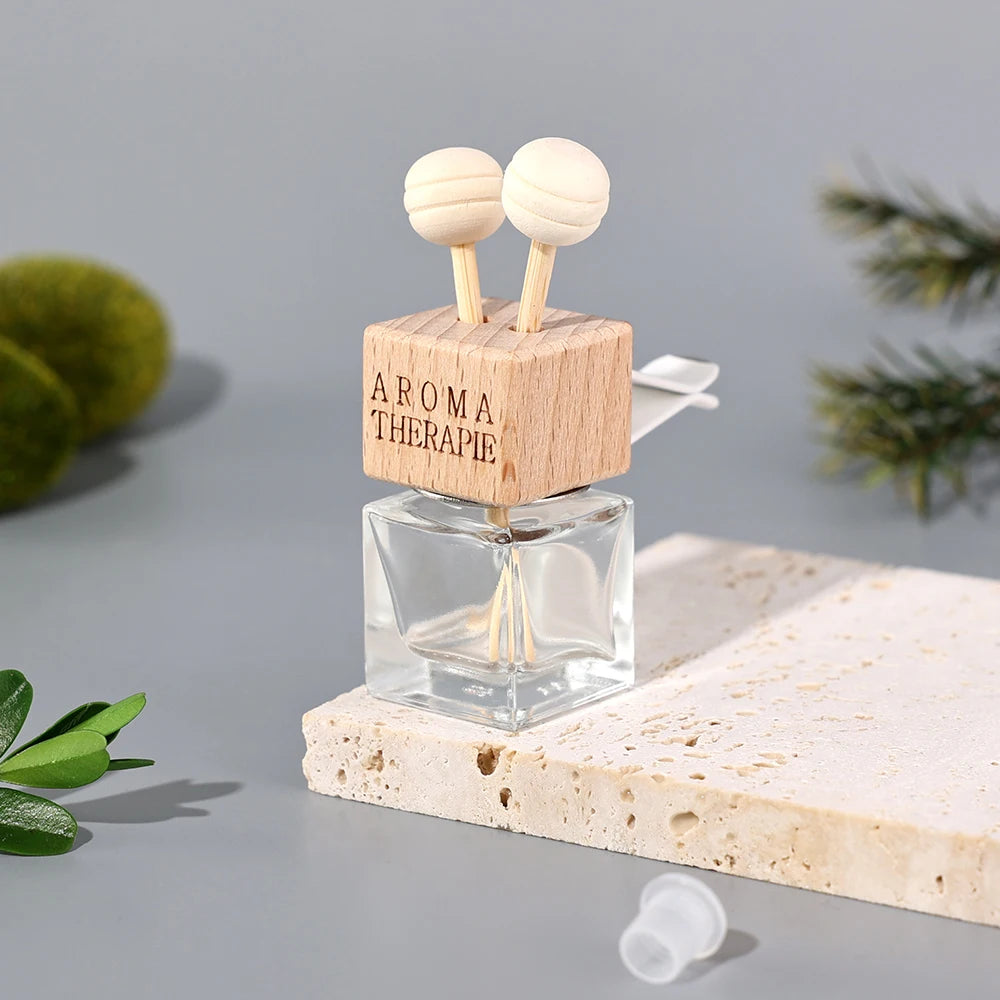 Glass Car Essential Oil Diffuser Bottle – Refillable Vent Clip Aromatherapy