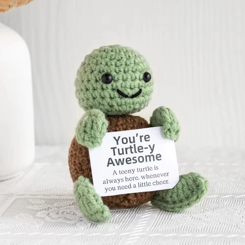 New Positive Energy Potato Hug Pocket Mini Handmade Plush Wool Knitting Doll with Card Funny Christams Gift Home Room Decoration