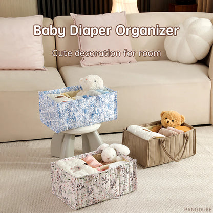 PANGDUBE Fashion Diaper Stackers & Caddies Waterproof Baby Diaper Organizer Bag Foldable Storage Bag for Baby Things