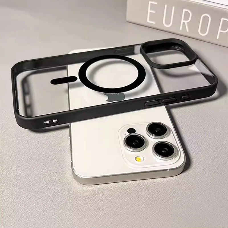 Luxury Candy Wireless Charging Phone Case For iPhone 17 16 15 14 13 12 11 Pro Max 16 Plus 16e Magnetic Bumper Cover for Magsafe