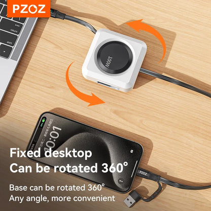PZOZ For retractable usb c to type c Lightning micro fast charging cable iPhone 17 16 15 13 11 pro max 100W charger cable
