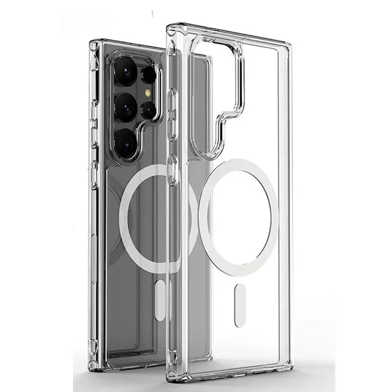 Transparent Shockproof Phone Case For Samsung Galaxy S26 S25 S24 S23 S22 S21 S20 Ultra Plus FE Magnetic Armor Cover
