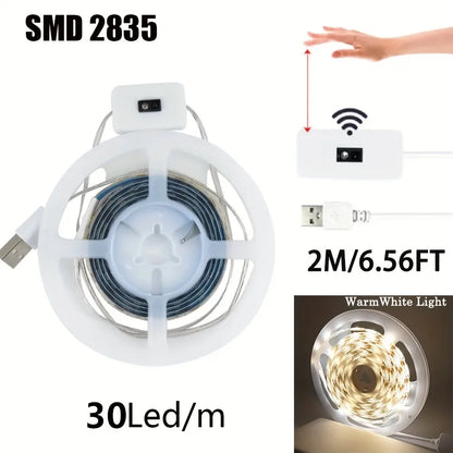 USB 60 LED Strip Lights DC 5V Smart Dimmer Gesture Sensor Switch Control Backlight Tape TV Lamp LED Lights for Room Home Decor