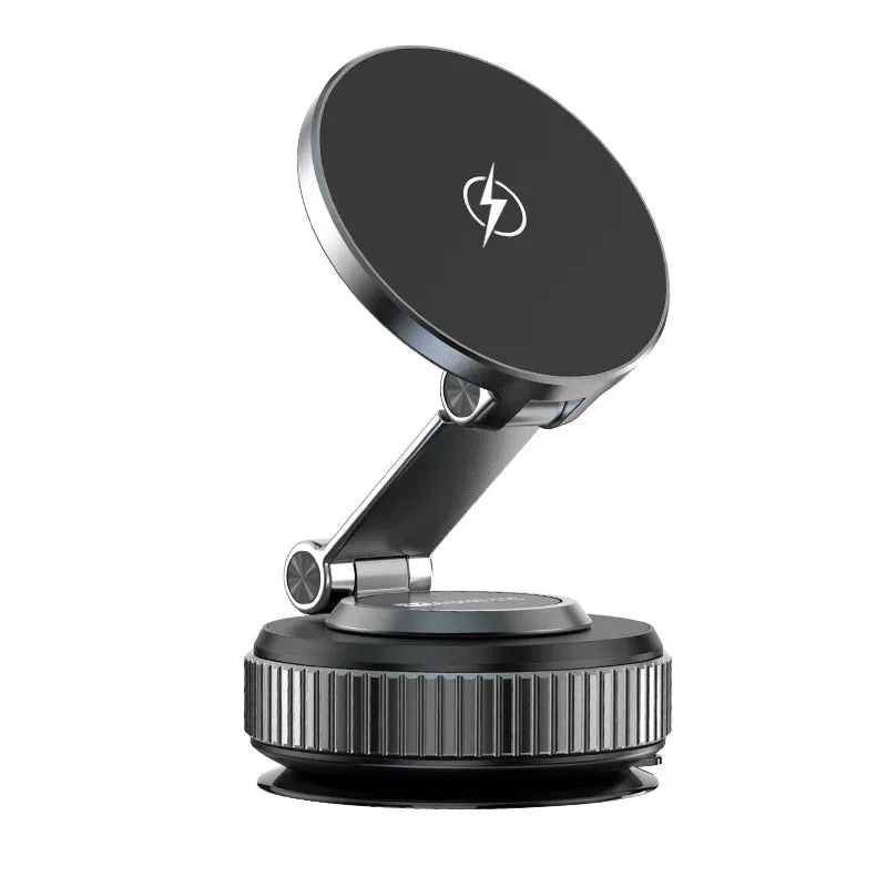 Car Magnetic Wireless Charger Phone Holder & 360° Rotation Vacuum Suction Cup Stand For iPhone 16 15 14 13 12 Fast Charging Dock