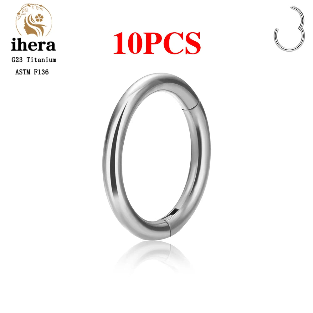 G23 Titanium Nose Ring – 10/50PCS Hoop Piercing Jewelry, 16/18/20G