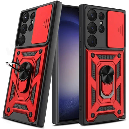 Armor Rotate With Ring Stand Camera Lens Anti-Scratch Case For Samsung Galaxy S24 S23 S22 Ultra S21 S20 Plus FE A54 A34 5G Cover
