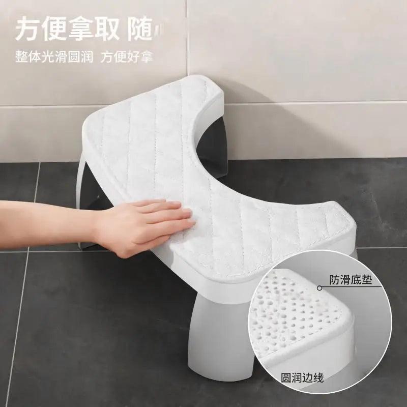 Slip Resistant Water-proof Potty Foot Stool Ergonomic Raised Footrest Stable Frame Household Washroom Auxiliary Tool Suitable Fo