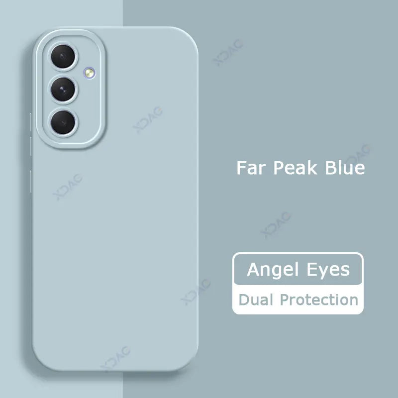 Luxury Angel Eyes Phone Case for Samsung Galaxy A54 5G Square Liquid Silicone Back Cover SamsungA54 360 Shockproof Fashion Coque