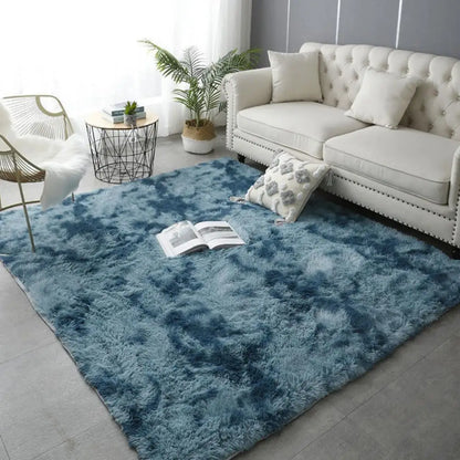 VIKAMA Tie-Dye Plush Carpet Living Room Decoration Soft Fluffy Home Mat Children's Room Baby Crawling Non-Slip Blanket