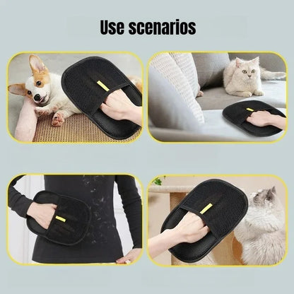 Pet Grooming Gloves Hair Remover Brush Pet Hair Remover Gloves for Dog Cat Rabbit with Long/Short/Curly Hair