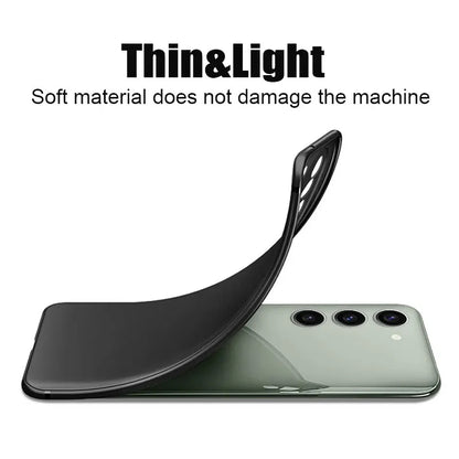 Black Phone Case For Samsung Galaxy S25 S24 Ultra S23 Fe S22 Plus S25 Edge Matte Soft Case For Samsung A56 A36 A26 A16 A06 Cover