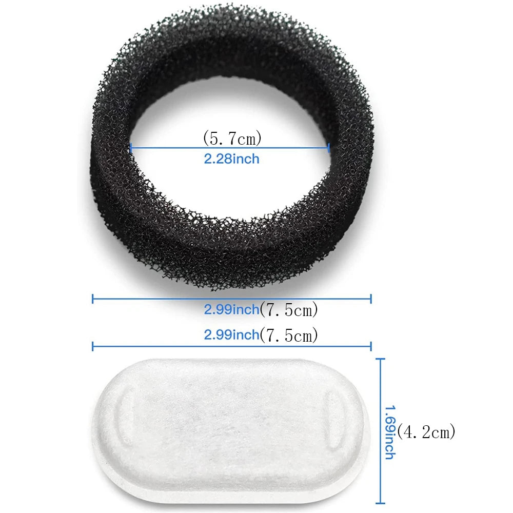 32pcs 16pcs 8pcs Automatic Cat Fountain Filter Replacement, Activated Carbon Cat Drinking Water Filter With Sponge Foam Filter