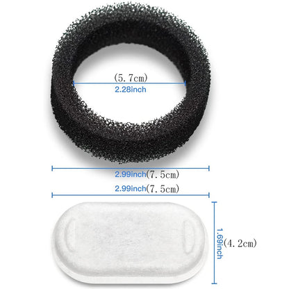 32pcs 16pcs 8pcs Automatic Cat Fountain Filter Replacement, Activated Carbon Cat Drinking Water Filter With Sponge Foam Filter