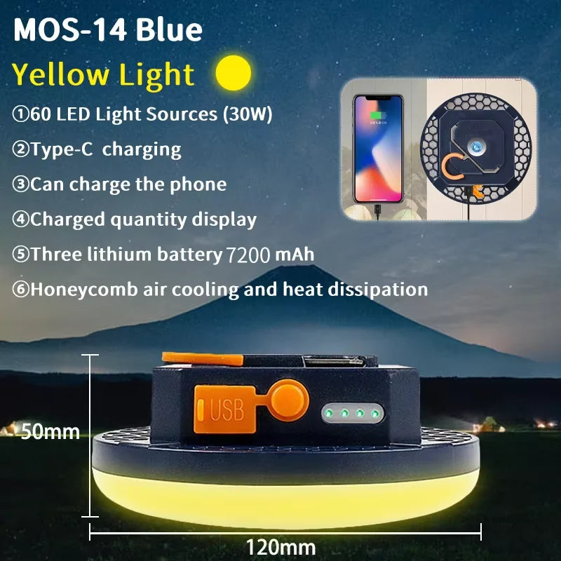 MOSLIGHTING 7200Mah LED Tent Light Rechargeable Lantern Portable Outdoor Camping Lamp Multifunctional Endurance High-Power Light