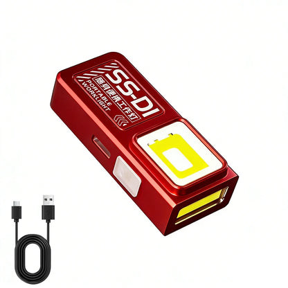 Mini COB LED Flashlight USB C Rechargeable Powerful Work Light  with Clip Magnet Waterproof EDC Camping Walking Pocket Lamp