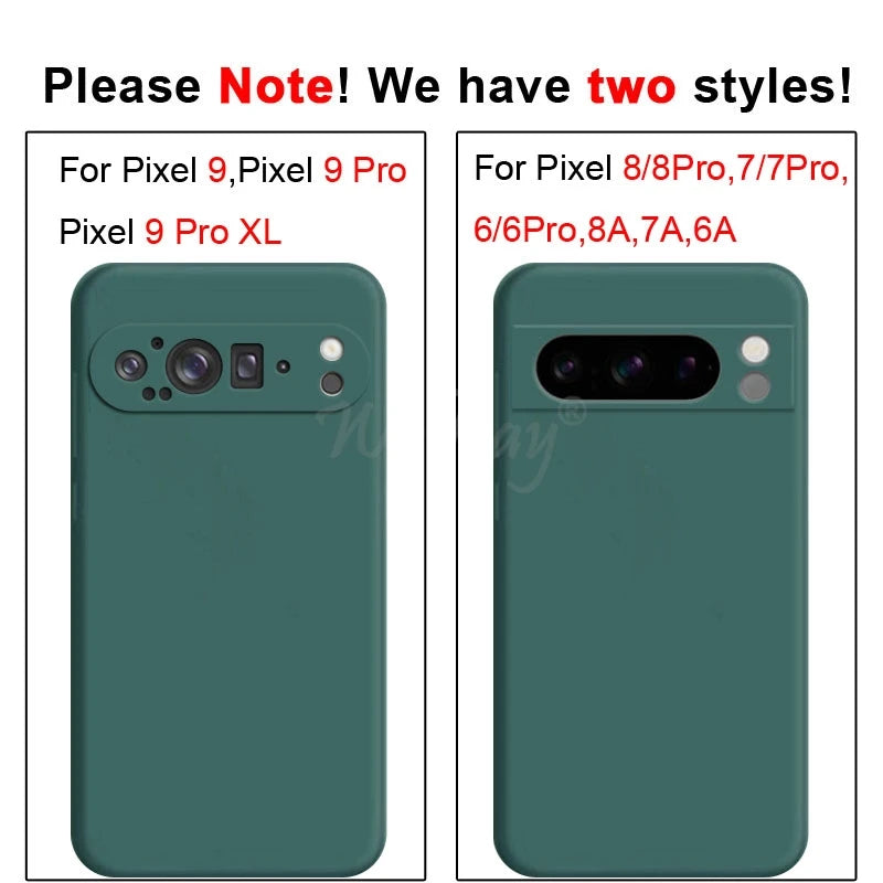 For Google Pixel 8 Pro Case Pixel 10 Pro Cover Liquid Silicone Rubber Protector TPU Case Pixel 9 Pro XL 8 Pro 8A 7A 7 6A 6 Pro