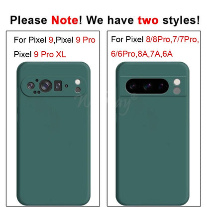 For Google Pixel 8 Pro Case Pixel 10 Pro Cover Liquid Silicone Rubber Protector TPU Case Pixel 9 Pro XL 8 Pro 8A 7A 7 6A 6 Pro